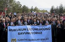 Türkiye Barolar Birliği'nin çağrısıyla Ankara'da düzenlenen Can Atalay kararıyla ilgili protesto gösterisi, 10 Kasım 2023,