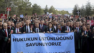 Türkiye Barolar Birliği'nin çağrısıyla Ankara'da düzenlenen Can Atalay kararıyla ilgili protesto gösterisi, 10 Kasım 2023,