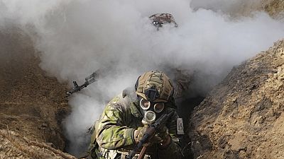 Exercícios de guerra do exército ucraniano na região de Kharkiv