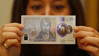 A nova nota de 20 libras é apresentada durante uma sessão fotográfica na Tate Britain, em Londres, na quinta-feira, 20 de fevereiro de 2020. 