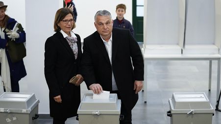 Orbán Viktor szavaz 2022. április 3-án