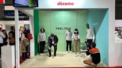 People testing NTT Docomo's Feel Tech Animal VR experience.