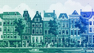 Tourists in Amsterdam, illustration