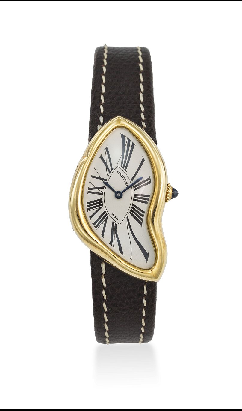 Cartier. 18K Gold Limited Edition asymmetrical wristwatch