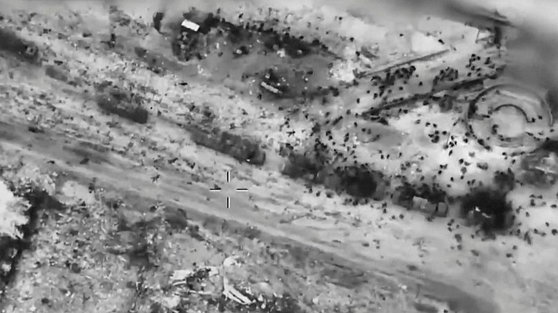 تصویر ماهواره‌ای از کاروان غذایی که روز پنج شنبه در شمال غزه ده ها کشته بر جای گذاشت