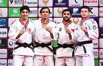 Medalhados do primeiro dia do Grand Slam de Tashkent em judo.