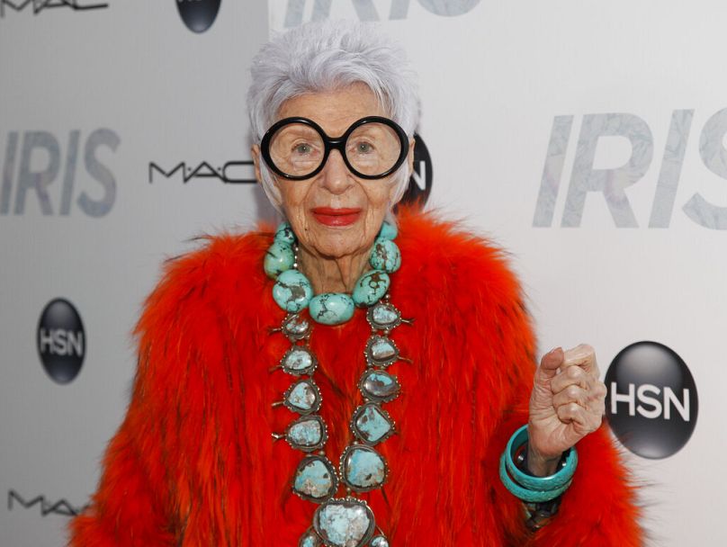 Iris Apfel attends the premiere of "Iris" at the Paris Theatre in New York on Wednesday, April 22, 2015,.
