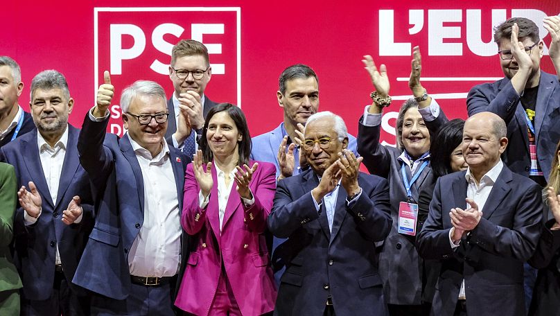 European socialists came together to elect Nicolas Schmit (second on the left) as lead candidate for the EU elections.