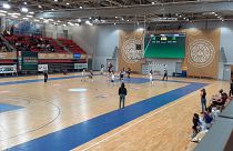 A KEK egyik kosárlabda mérkőzésének jelenete a Ludovika Arénában 2024.03.02-án. 
