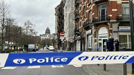 Fotónk illusztráció: rendőrségi kordon szalagja Brüsszelben