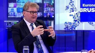 Taras Kachka, vice-ministro da economia e representante do comércio da Ucrânia, fala à Euronews a 4 de março de 2024.