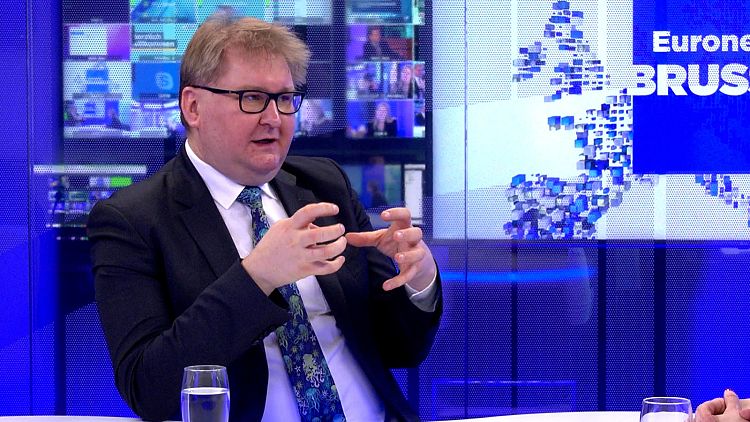Ο Taras Kachka, αναπληρωτής υπουργός Οικονομίας και εμπορικός αντιπρόσωπος της Ουκρανίας, μιλάει στο Euronews στις 4 Μαρτίου 2024.