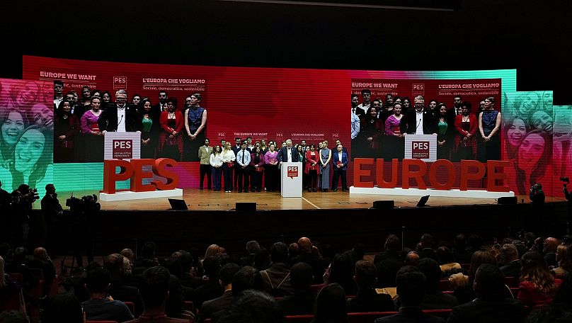 European socialists gathered at La Nuvola, in Rome, to elect their lead candidate for the EU elections.