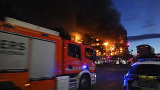 Imagen de archivo del anterior incendio en Valencia capital desatado el jueves 22 de febrero. 