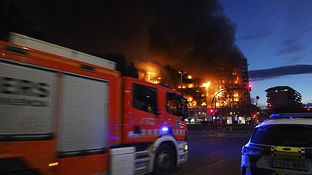 Imagen de archivo del anterior incendio en Valencia capital desatado el jueves 22 de febrero. 
