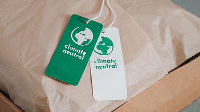 Climate Neutral and Carbon Label Concept