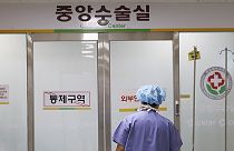 A medical worker enters the operating room at a hospital in Gwangju, South Korea, Monday, March 4, 2024.