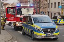 German police and fire fighters. 