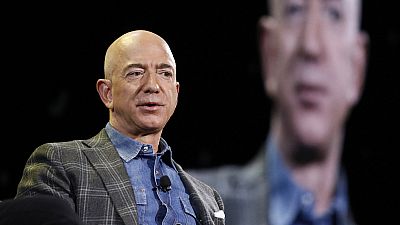 Amazon CEO Jeff Bezos speaks at the Amazon re:MARS convention in Las Vegas on June 6, 2019.