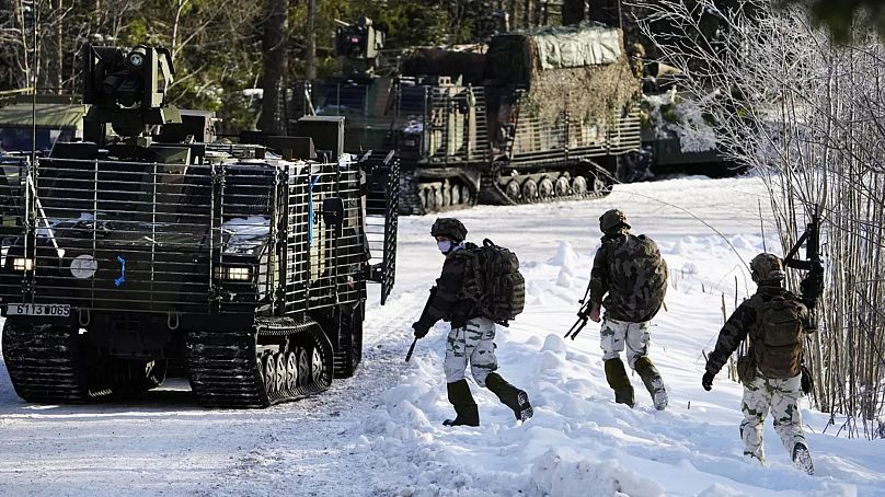 Francia katonák téli gyakorlaton Lettországban, 2024 január 11.