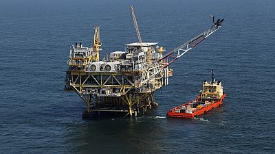 A rig and supply vessel pictured in the Gulf of Mexico, off the cost of Louisiana