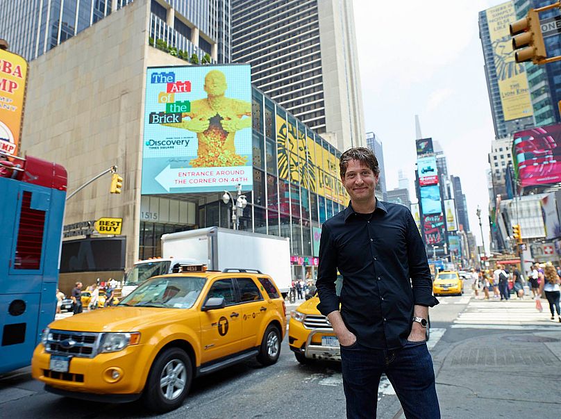 Nathan Sawaya pictured outside 'Art of the Brick', which premiered in 2007 and has since become an international phenomenon.