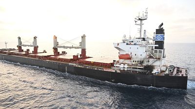 تعرض السفينة جينكو بيكاردي المملوكة للولايات المتحدة لهجوم بطائرة مسيرة أطلقها الحوثيون اليمنيون في خليج عدن. 2024/01/18