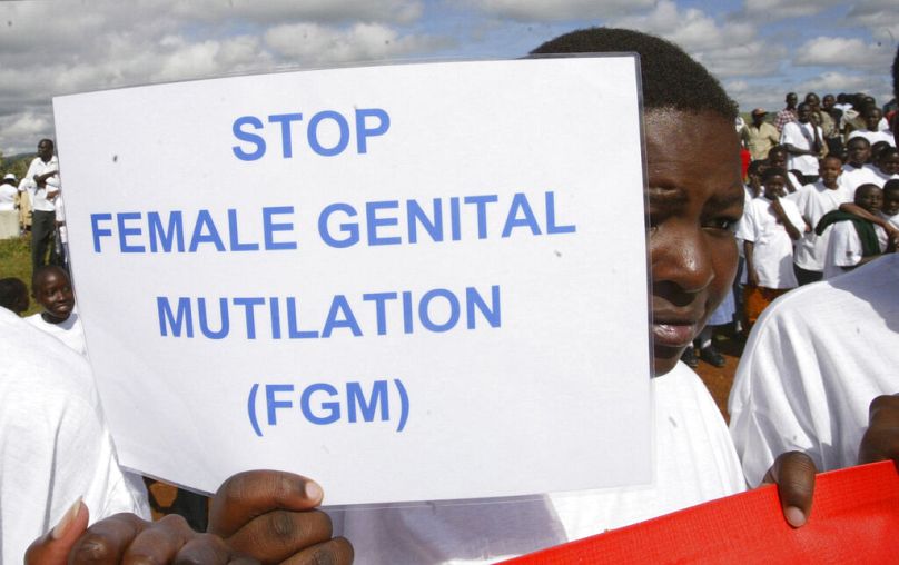 A Masai girl at an anti-female genital mutilation protest in Kilgoris, Kenya.