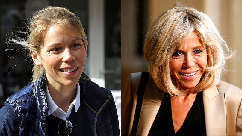 Tiphaine Auzière (left), the spitting-image of her mother Brigitte Macron (right).