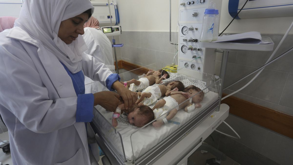 Gazze'de aynı küvöze konulan bebekler 