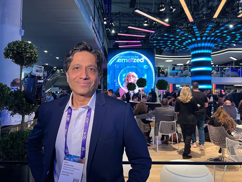 New York University entrepreneurship and digital technologies professor Arun Sundararajan at the 2024 Mobile World Congress in Barcelona