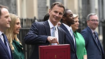 Britain's Chancellor of the Exchequer Jeremy Hunt as he leaves 11 Downing Street for the House of Commons to deliver the Budget. London, March 6, 2024. 