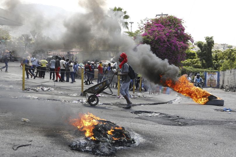 2024. március 7. - Ariel Henry lemondását követelő zavargóki Port-au-Prince-ben