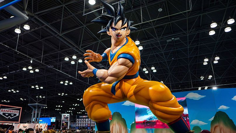 O stand do Dragon Ball Z no "New York Comic Con" no Centro de Convenções Jacob K. Javits Convention - outubro de 2023