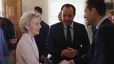 Le président chypriote reçoit la chef de la Commission européenne, Ursula von der Leyen.