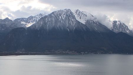lake with Mont Blanc in the distance
