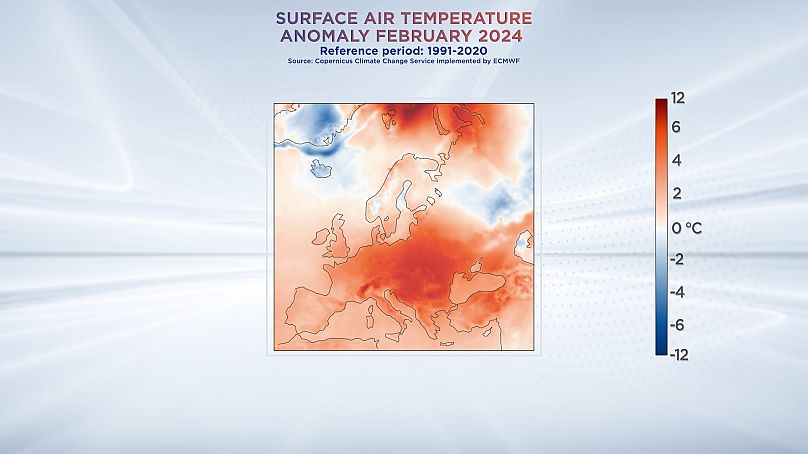 In Europa gab es in vielen Ländern große Wärmeanomalien. Daten des Copernicus-Diensts zur Überwachung des Klimawandels.