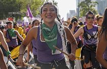 گرامیداشت روز جهانی زن در مکزیکوسیتی، پایتخت مکزیک.