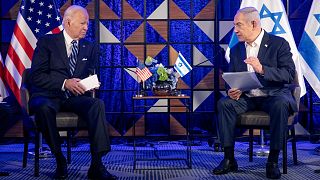 عکس آرشیوی از ملاقات جو بایدن با بینامین نتانیاهو