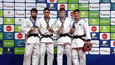 Medallistas de la segunda jornada del Gran Premio de Judo en Alta Austria.