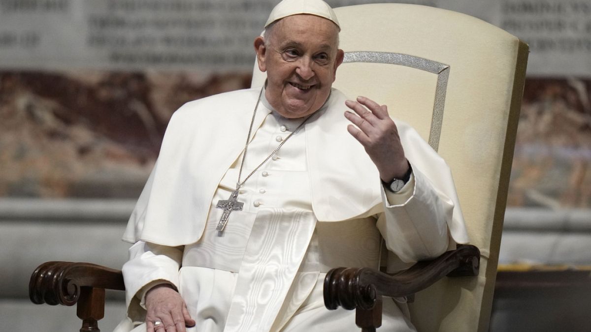 Papst Franziskus vor einer Messe im Petersdom, 9. März 2024
