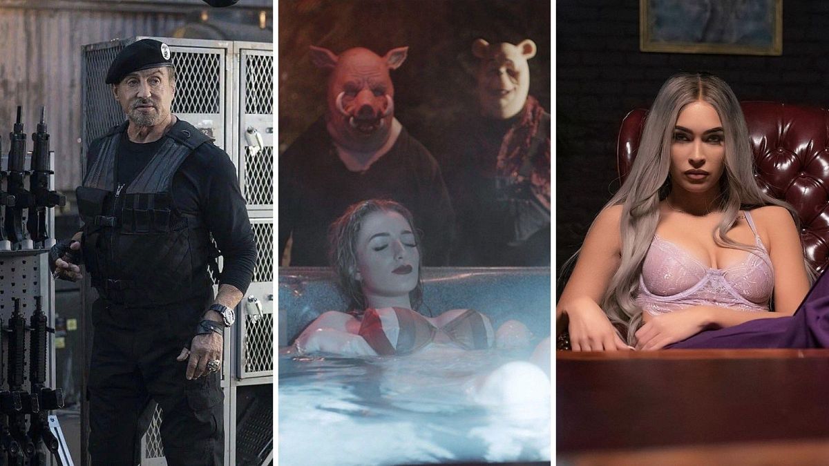 Sylvester Stallone (left), Winnie The Pooh: Blood and Honey (centre) and Megan Fox (right) win big at this year's Razzies