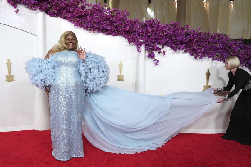 Da'Vine Joy Randolph arrives at the Oscars on Sunday, March 10, 2024, at the Dolby Theatre in Los Angeles.