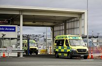 Ασθενοφόρα στο αεροδρόμιο του Όκλαντ της Νέας Ζηλανδίας
