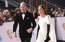 A trónörökös és a walesi hercegné 2023-ban, a BAFTA díjátadó ünnepségére érkezve