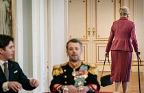 مارگرته دوم، ملکه پیشین دانمارک در مراسم کناره‌گیری از سلطنت
