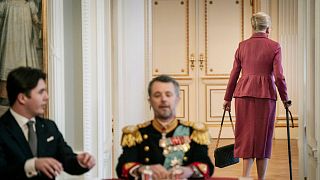 مارگرته دوم، ملکه پیشین دانمارک در مراسم کناره‌گیری از سلطنت