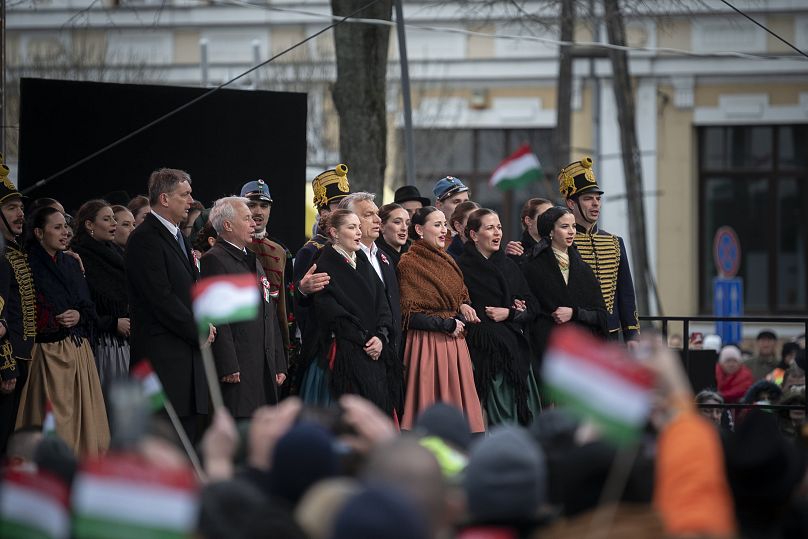 2023. március 15. - Orbán Viktor Kiskőrösön, Petőfi Sándor szülőháza előtt beszédet mond