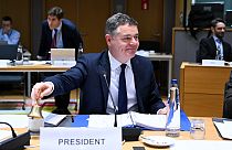 Ireland's Paschal Donohoe chairing a meeting of euro area finance ministers