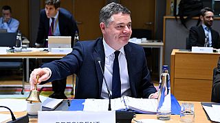 Ireland's Paschal Donohoe chairing a meeting of euro area finance ministers